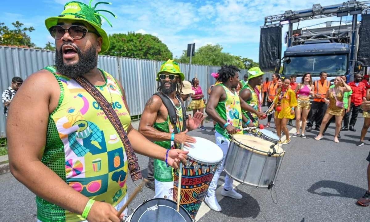 Ensaio Geral: com as caixas de sonorização nenhum folião vai perder o ritmo da bateria -  (crédito: Leandro Couri/EM/D.A Press)