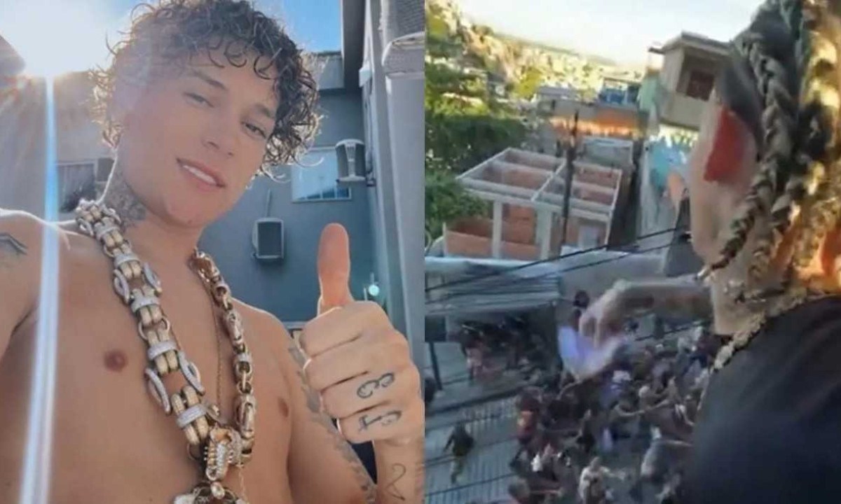 O rapper MC Chefin jogou dinheiro para moradores de comunidade do Rio -  (crédito: Reprodu&ccedil;&atilde;o/Redes Sociais)