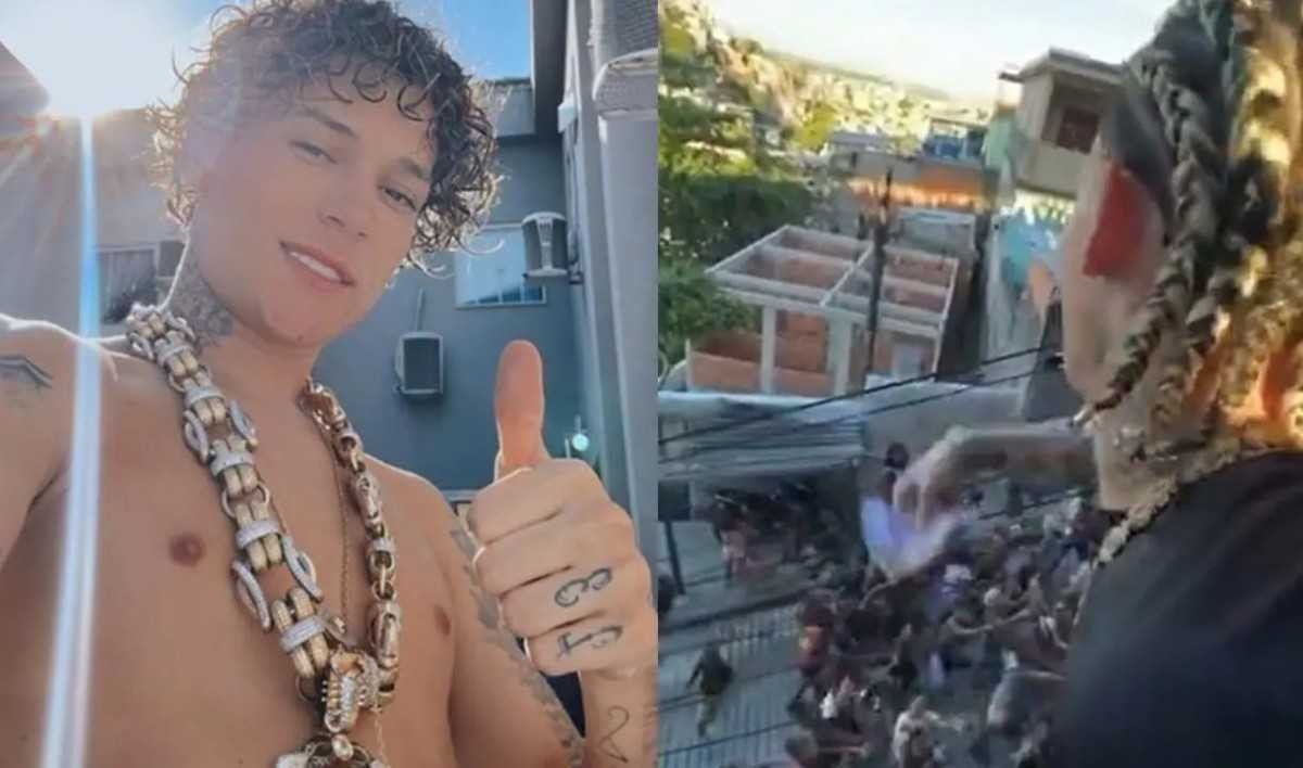 O rapper MC Chefin jogou dinheiro para moradores de comunidade do Rio -  (crédito: Reprodução/Redes Sociais)