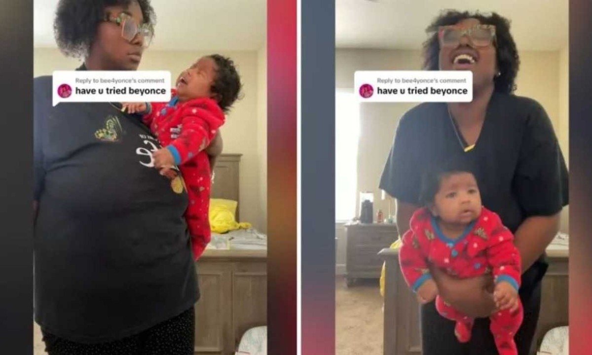 Mãe conseguiu acalmar o seu recém-nascido choroso com música de Beyoncé -  (crédito: Reprodução / redes sociais)