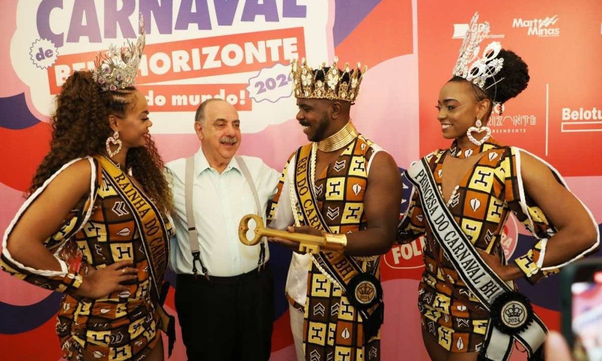 Prefeito de Belo Horizonte, Fuad Noman (PSD) participou na manhã desta segunda-feira (22/1) da abertura do Carnaval 2024 -  (crédito: Adão de Souza/PBH)