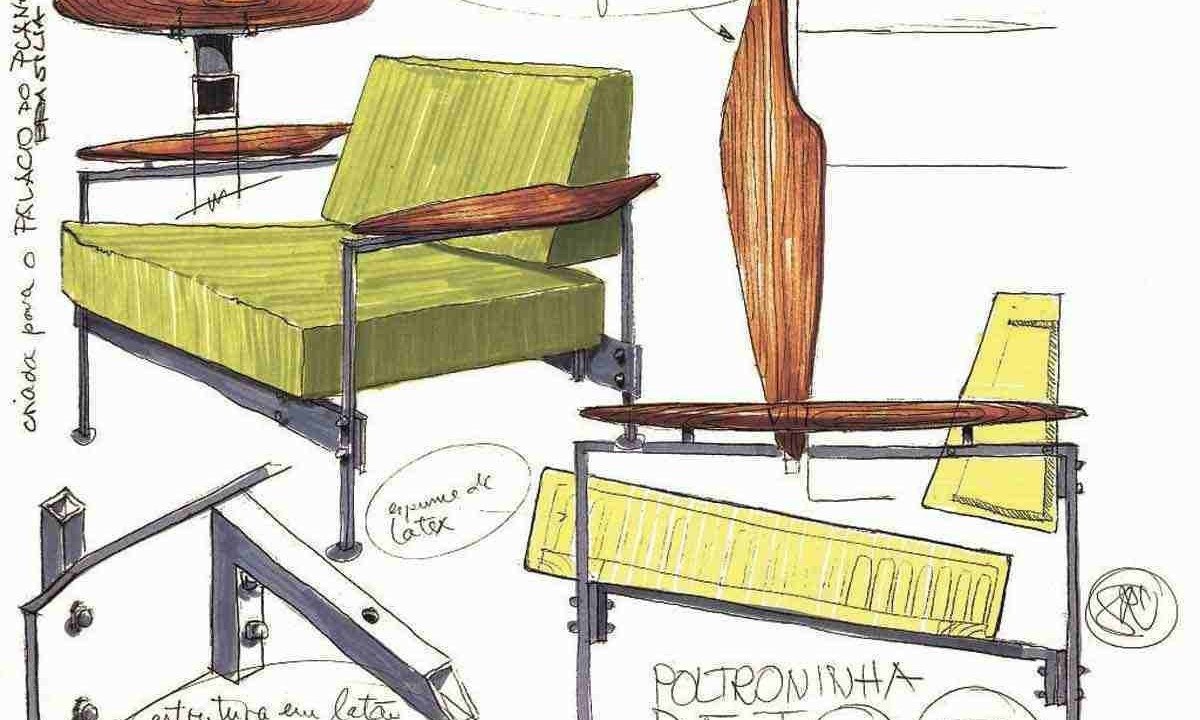 Esboços da cadeira Beto, criada por Sergio Rodrigues para o Palácio do Planalto -  (crédito: Reprodução)