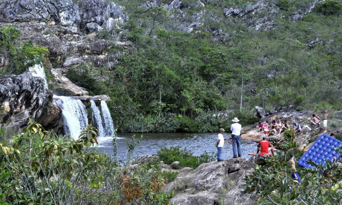 Cachoeira dos Cristais, em Biribiri, distrito de Diamantina
- (crédito: Ramon Lisboa/EM/D.A Press)