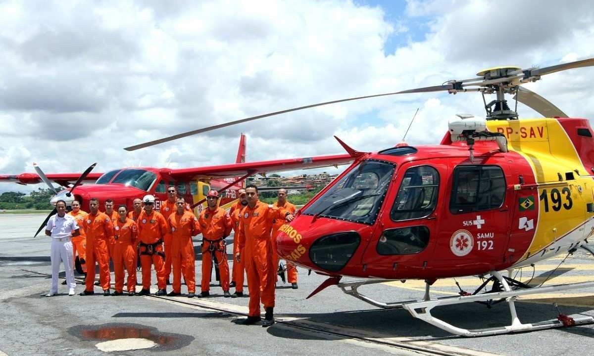 A frota conta com cinco helicópteros e dois aviões que operam em quatro bases, localizadas em Belo Horizonte, Montes Claros, Varginha e Uberaba -  (crédito:  Jair Amaral/EM/D.A Press)