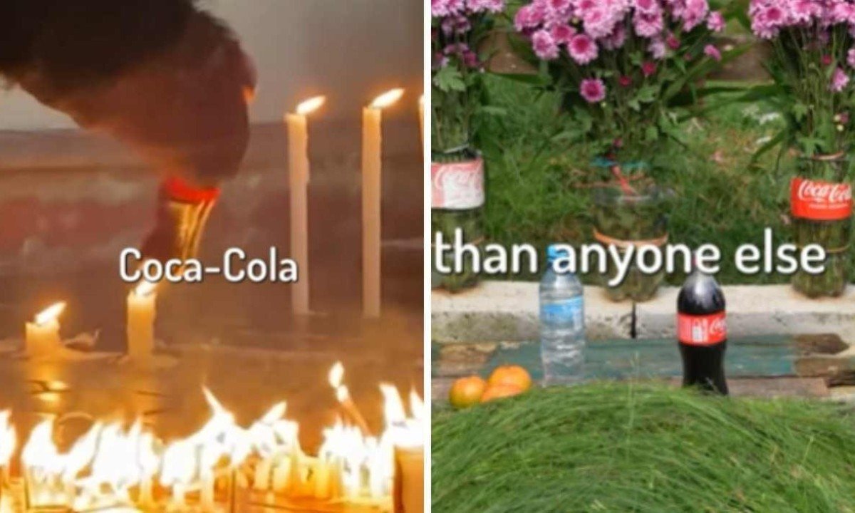 Coca-Cola é usada em rituais religiosos no México -  (crédito: Instagram / tyleroliveiraofficial)