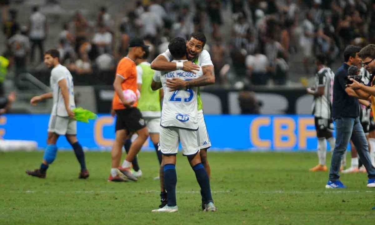 No primeiro jogo entre Atlético e Cruzeiro na Arena MRV, pelo Brasileirão  do ano passado, a equipe celeste levou a melhor e venceu por 1 a 0 -  (crédito: Ramon Lisboa/EM/D.A Press – 22/10/23)