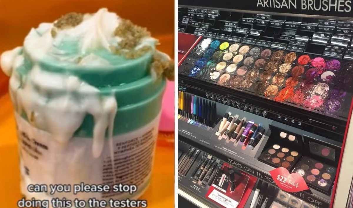Produtos de cuidado com a pele e maquiagem estão sendo destruídos por crianças -  (crédito: TikTok / Extraordinary Life Makeup Artistry/Facebook)