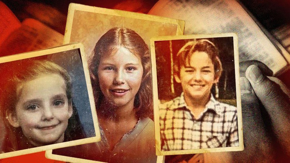 Lauren Rohs, Sheri Autrey e Michael Havet, da esquerda para a direita, retratados aqui quando crianças -  (crédito: BBC)
