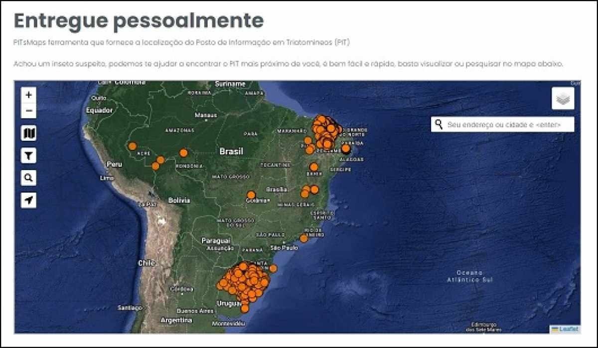 ‘Achou um barbeiro?’: ferramenta mapeia pontos de entrega e identificação do agente da doença de Chagas