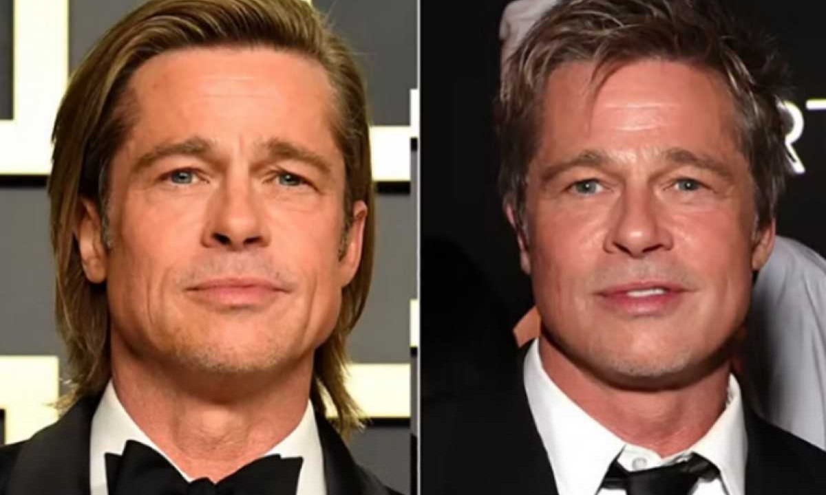 Brad Pitt antes e depois do facelift  -  (crédito: Reprodução)