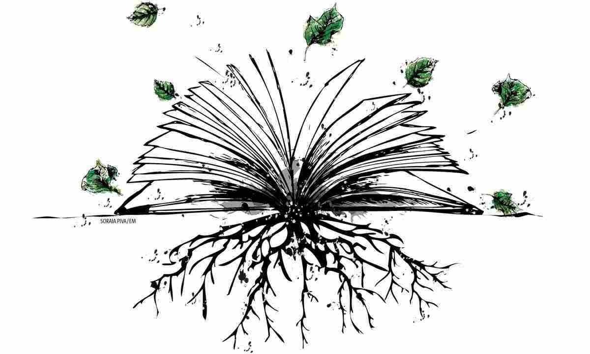 Ilustração mostra ‘árvore de livros’
 -  (crédito: Soraia Piva/EM)