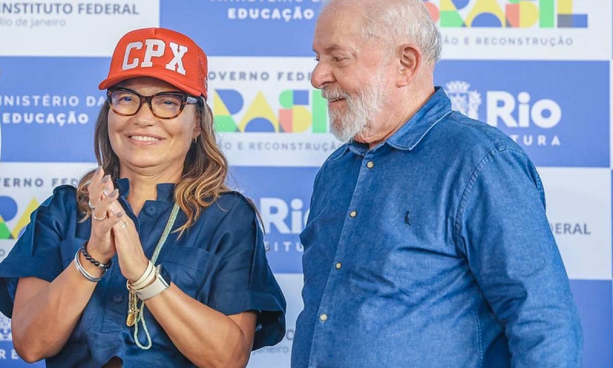 A primeira-dama Janja e Lula durante evento no Rio de Janeiro nesta quarta-feira (7/2)
       -  (crédito:  Ricardo Stuckert / PR)