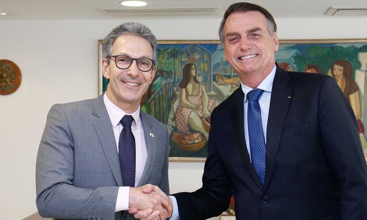 Ida do governador de Minas Gerais, Romeu Zema, ao ato de Jair Bolsonaro foi confirmada de última hora -  (crédito: Alan Santos/PR)