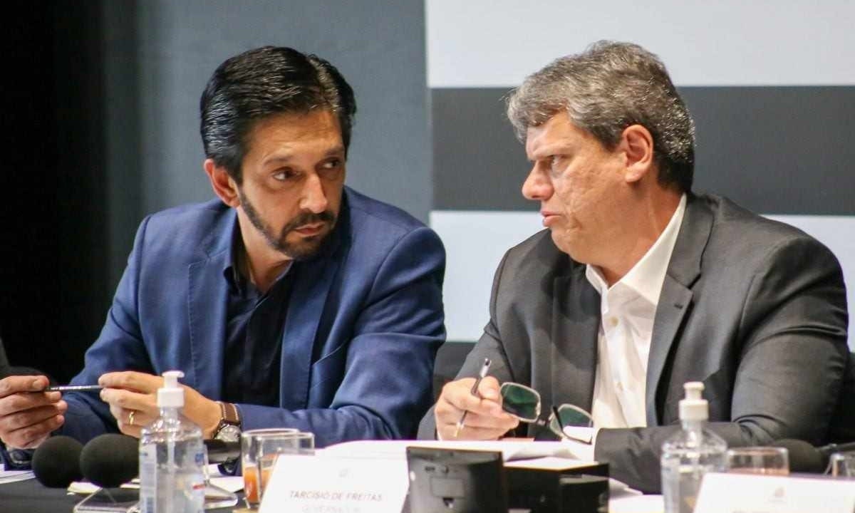 O prefeito da capital paulista Ricardo Nunes (MDB) e o governador do estado Tarcísio de Freitas (Republicanos) -  (crédito: Divulgação/Governo de São Paulo)