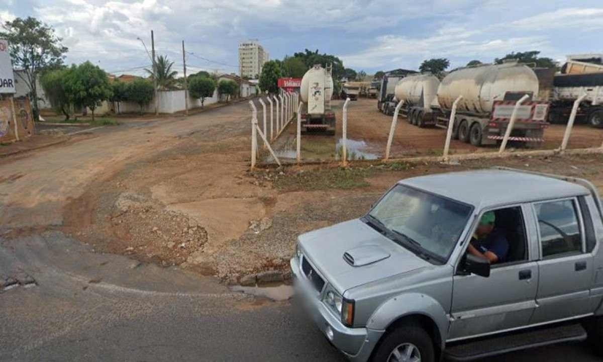 Local em que o incidente aconteceu, em Uberlândia -  (crédito: Reprodução/Google Street View)