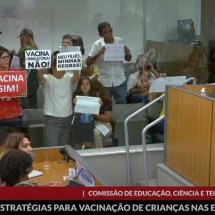 Antivacinas levam cartazes 'meu filho, minhas regras' para Assembleia Legislativa - Reprodução/Assembleia de Minas Gerais