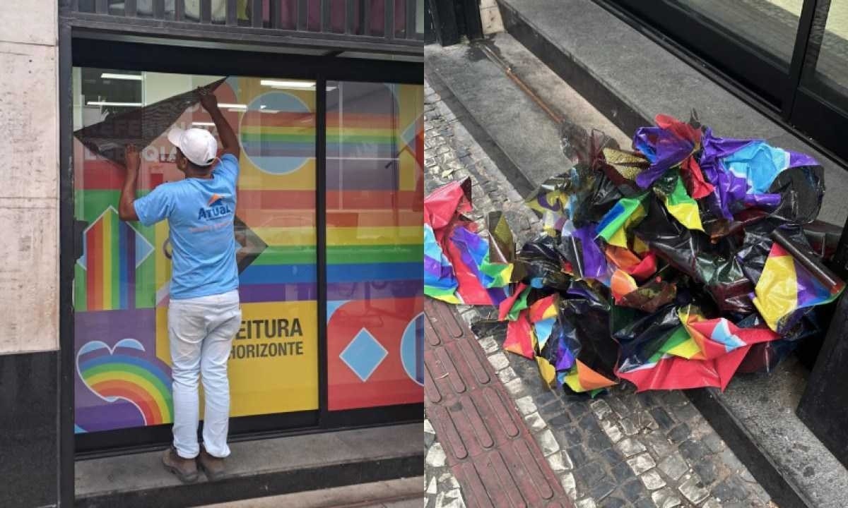 PBH mandou retirar fachada do Centro de Referência LGBT -  (crédito: Cellos-MG/Reprodução)