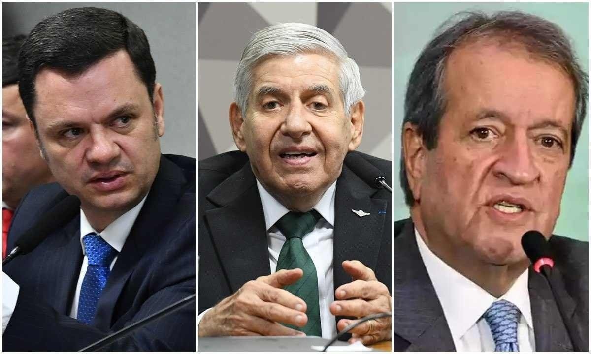 Anderson Torres (à esquerda), General Heleno (no centro) e Valdemar Costa Neto (à direita) são alguns dos nomes que irão depor à PF hoje -  (crédito: Geraldo Magela/Agência Senado/Marcos Oliveira/Agência Senado/Evaristo Sá/AFP)