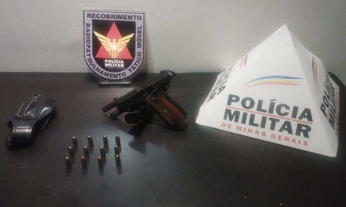 Arma utilizada pelo suspeito -  (crédito: Polícia Militar)