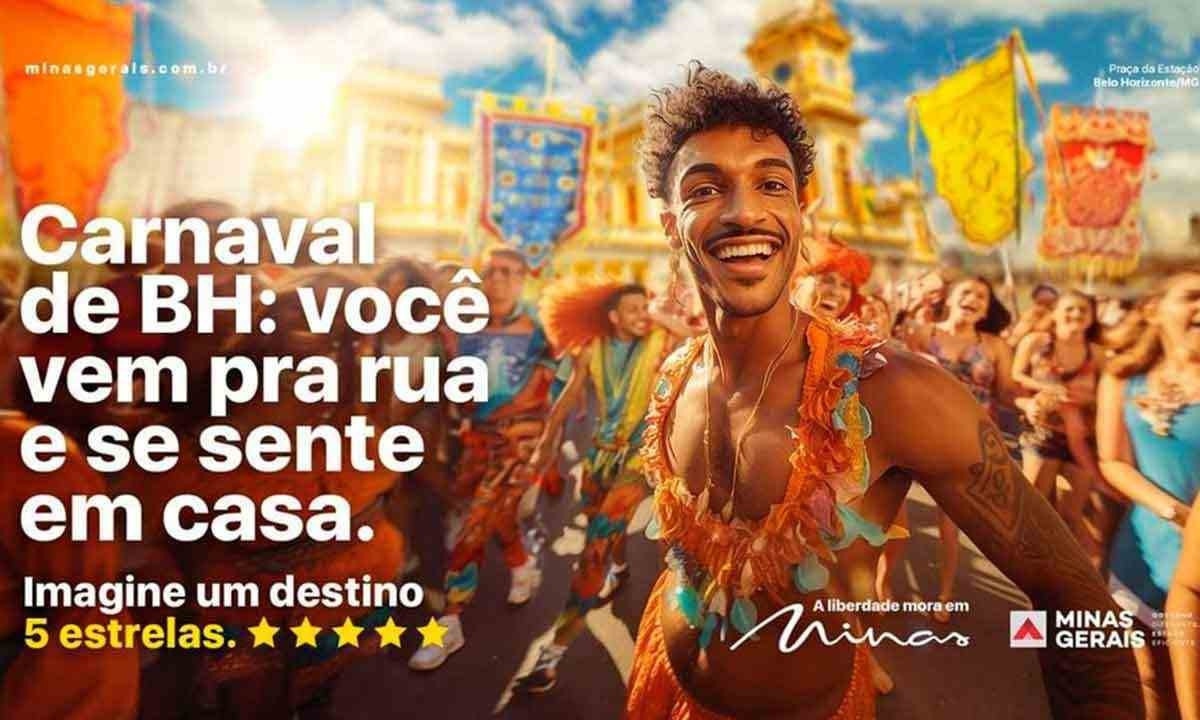 Peça da campanha publicitária do Carnaval de BH 2024  -  (crédito: Divulgação)