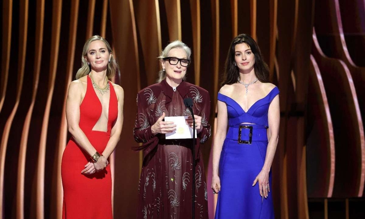 Emily Blunt, Meryl Streep e Anne Hathaway, estrelas de &quot;O diabo veste Prada&quot;, foram o charme da noite -  (crédito: Matt Winkelmeyer/Getty/AFP)