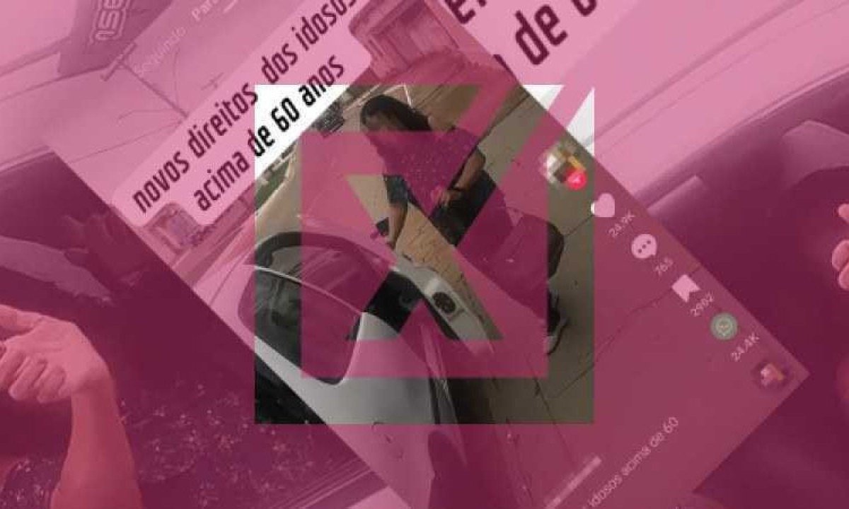 Mulher engana ao afirmar, em vídeo viral, que pessoas com mais de 60 anos não pagam Imposto de Renda e IPTU e têm descontos de 80% nas contas de energia e saneamento básico -  (crédito: Projeto Comprova)