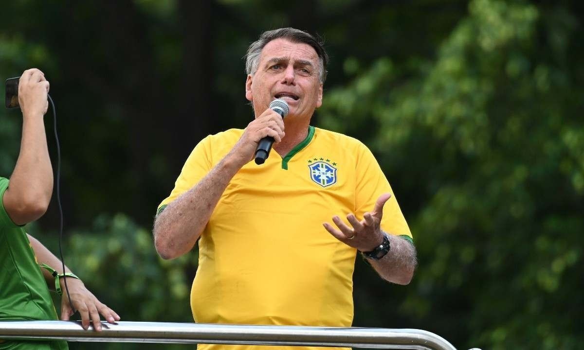 Jair Bolsonaro admitiu saber da minuta golpista, em manifestação na Paulista -  (crédito: Andre Ribeiro/Thenews2/Folhapress)