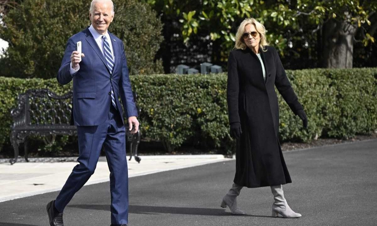 Presidente dos Estados Unidos, Joe Biden, e a primeira-dama Jill Biden        -  (crédito:  ANDREW CABALLERO-REYNOLDS / AFP)