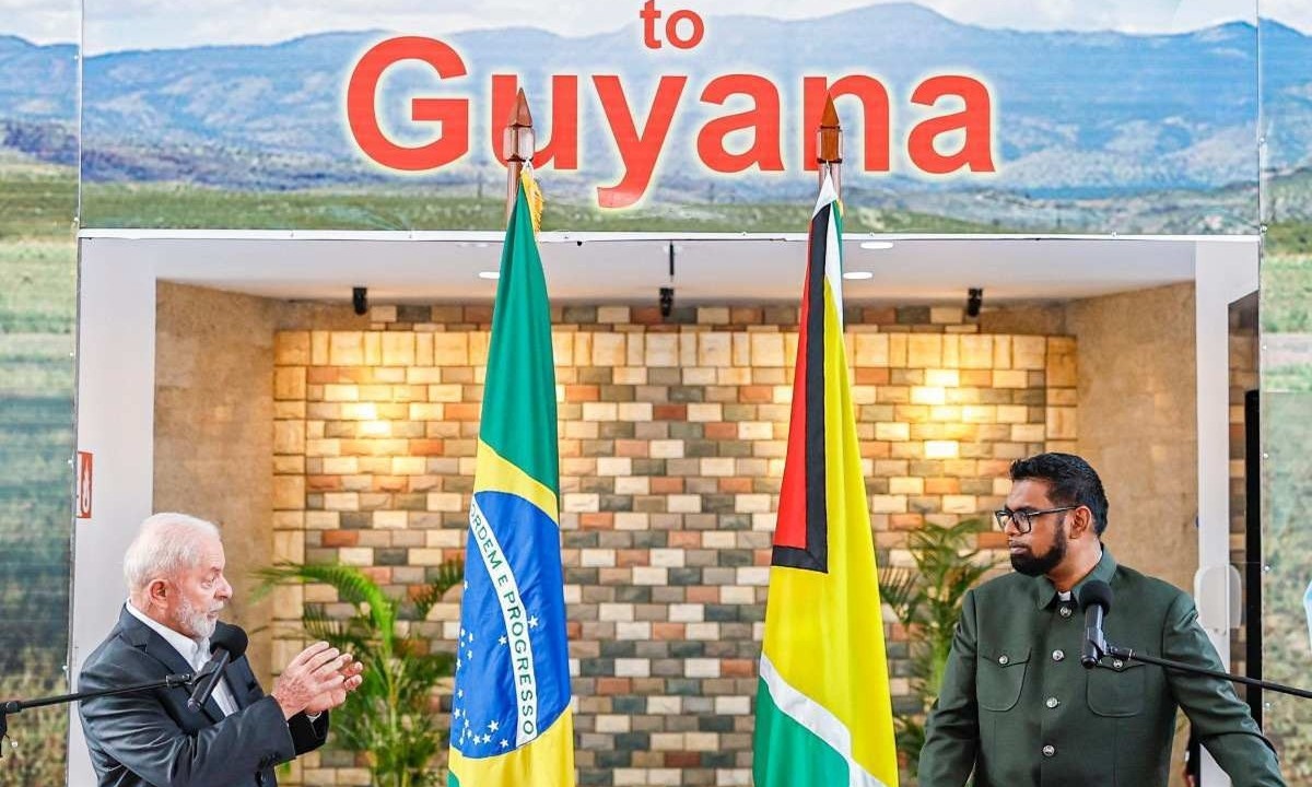 O presidente Luiz Inácio Lula da Silva (PT) e o presidente da Guiana, Irfaan Ali, reuniram-se nesta quinta-feira (29/2) -  (crédito: Ricardo Stuckert)