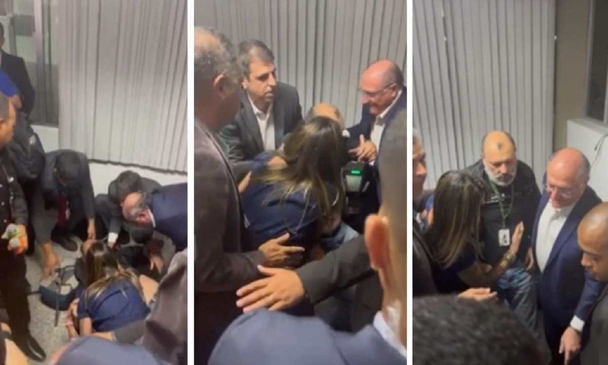 Geraldo Alckmin socorre homem em Manaus -  (crédito: TV Bandeirantes/Reprodução)