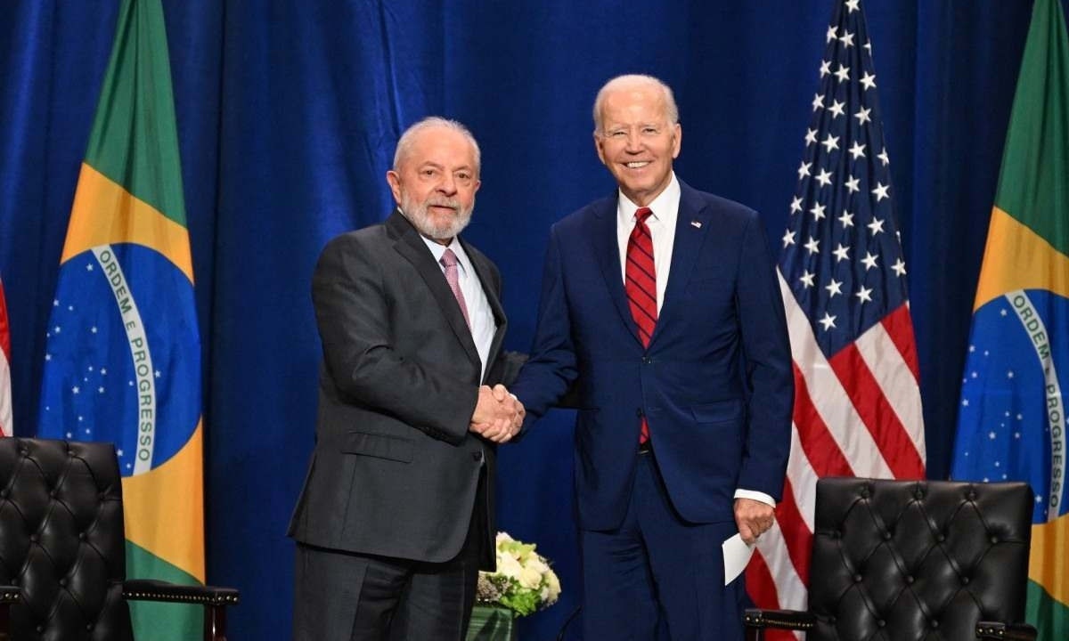 
O presidente Lula se encontrou com o norte-americano Joe Biden na Casa Branca no início do ano passado
       -  (crédito: afp)