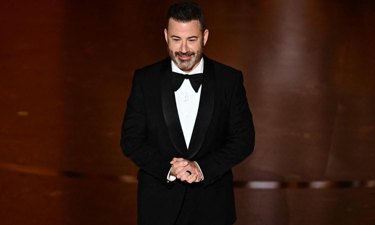 Jimmy Kimmel durante a apresentação de 96ª edição do Oscar  -  (crédito: Patrick T. Fallon / AFP)