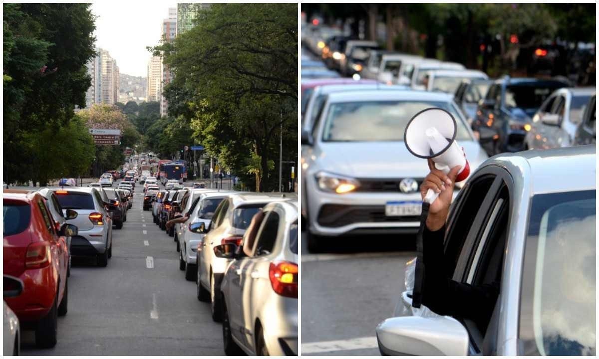 Motoristas de app promovem ‘buzinaço’ contra projeto em BH; veja vídeo