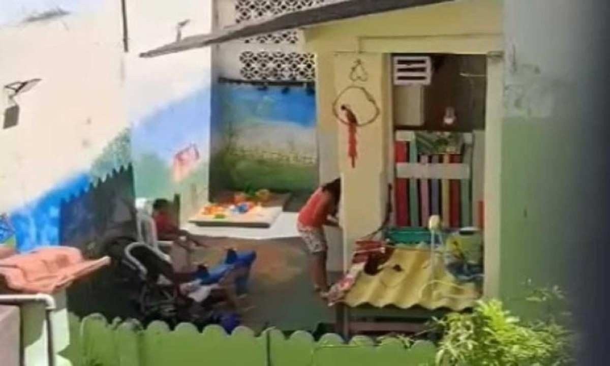 Vídeo com maus-tratos na creche de Juiz de Fora viralizou no início do ano -  (crédito: Reprodução / Redes Sociais)