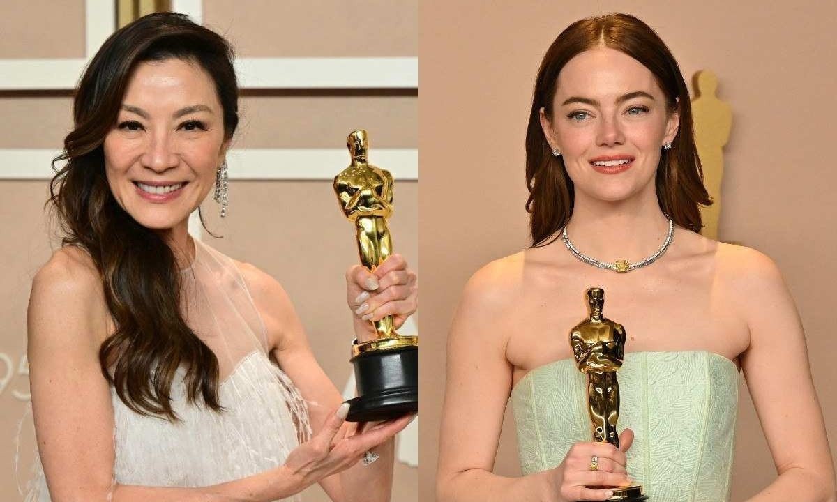 Michelle Yeoh e Emma Stone são as duas últimas vencedoras do Oscar de melhor atriz -  (crédito: AFP)