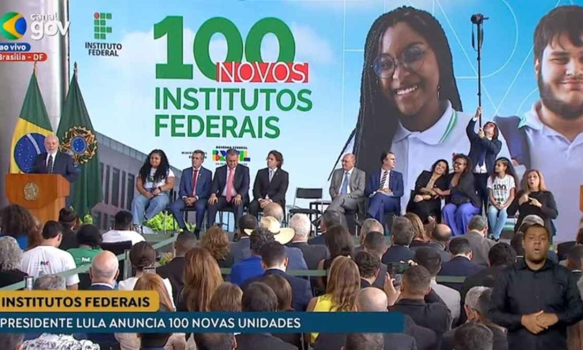 Governo federal anunciou 100 novos institutos federais em todo o Brasil -  (crédito: Reprodução/YouTube)