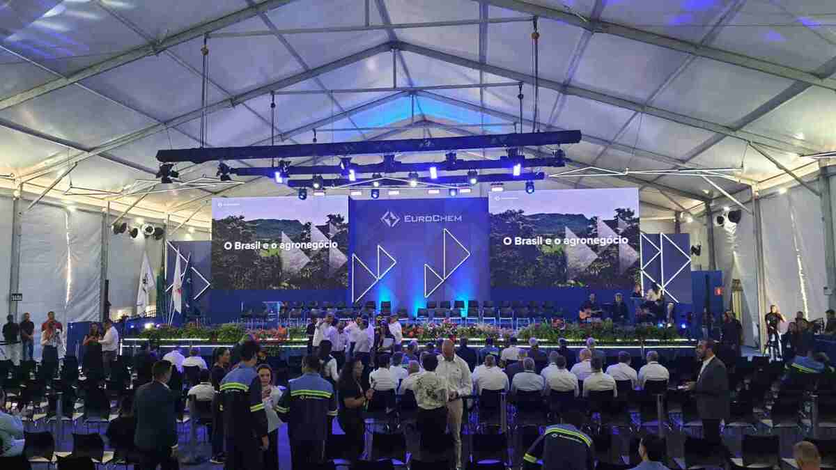 Local do evento de inauguração de unidade industrial da Eurochem,no Triângulo Mineiro -  (crédito: Ígor Passarini/EM/DA Press)