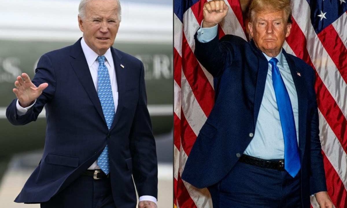  Montagem de fotos com Joe Biden e Donald Trump, virtuais candidatos à presidência dos EUA -  (crédito: ANDREW CABALLERO-REYNOLDS, JOSEPH PREZIOSO / AFP)