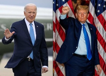  Montagem de fotos com Joe Biden e Donald Trump, virtuais candidatos à presidência dos EUA -  (crédito: ANDREW CABALLERO-REYNOLDS, JOSEPH PREZIOSO / AFP)