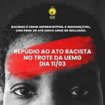Trote racista na UEMG: 'Penduraram plaquinhas em mulheres negras com palavras Bombril e asfalto' - Coletivo Ágora Negra/Divulgação