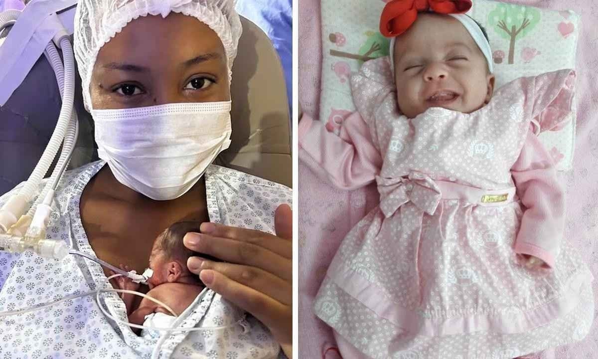 Zaylla, que nasceu com 510 gramas, estava pesando 2,3 kg quando foi para casa -  (crédito: UFTM/Cleicilândia de Aquino/Divulgação)