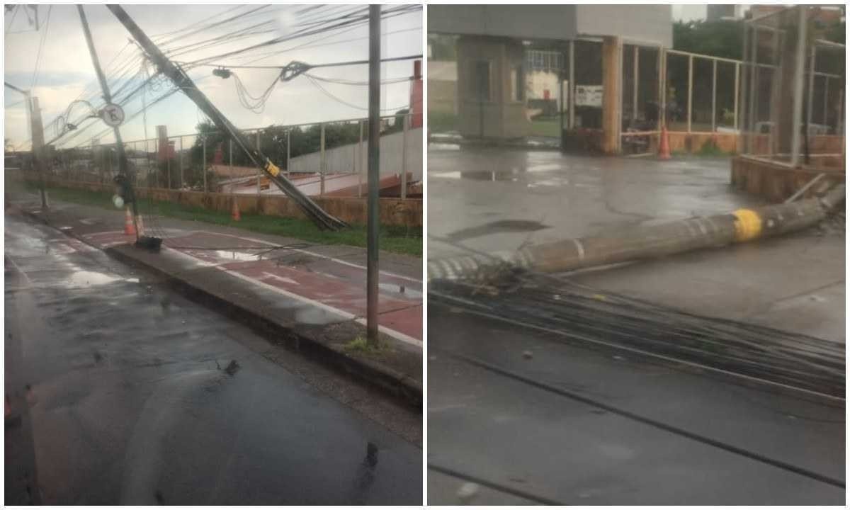 UPA Norte, situada na Avenida Risoleta Neves, em Belo Horizonte, fica sem energia após queda de postes na tarde desta terça-feira (19/3) -  (crédito: Imagem cedida ao EM/Reprodução)