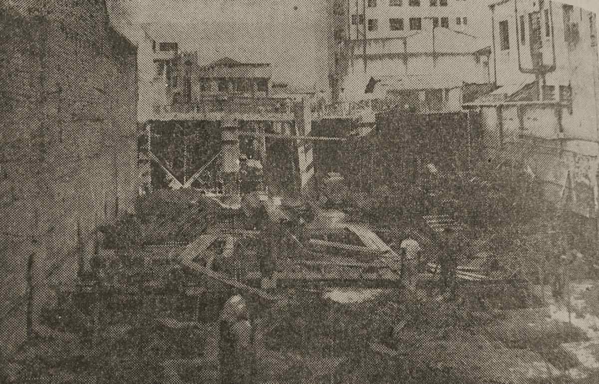 Foto publicada na edição do Estado de Minas em 23/6/1963 mostra a construção da Galeria Ouvidor