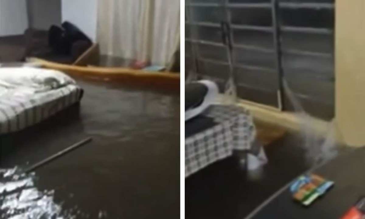 Vídeo mostra desespero de moradores durante chuva da madrugada em Contagem -  (crédito: Redes Sociais)