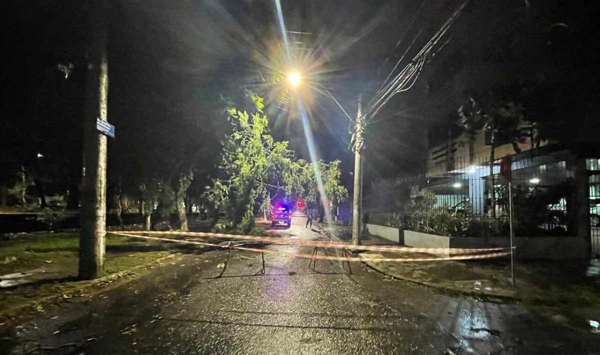 Porto Alegre sofreu com a queda de diversas árvores e bairros ficaram sem energia elétrica -  (crédito: Prefeitura de Porto Alegre/Divulgação)