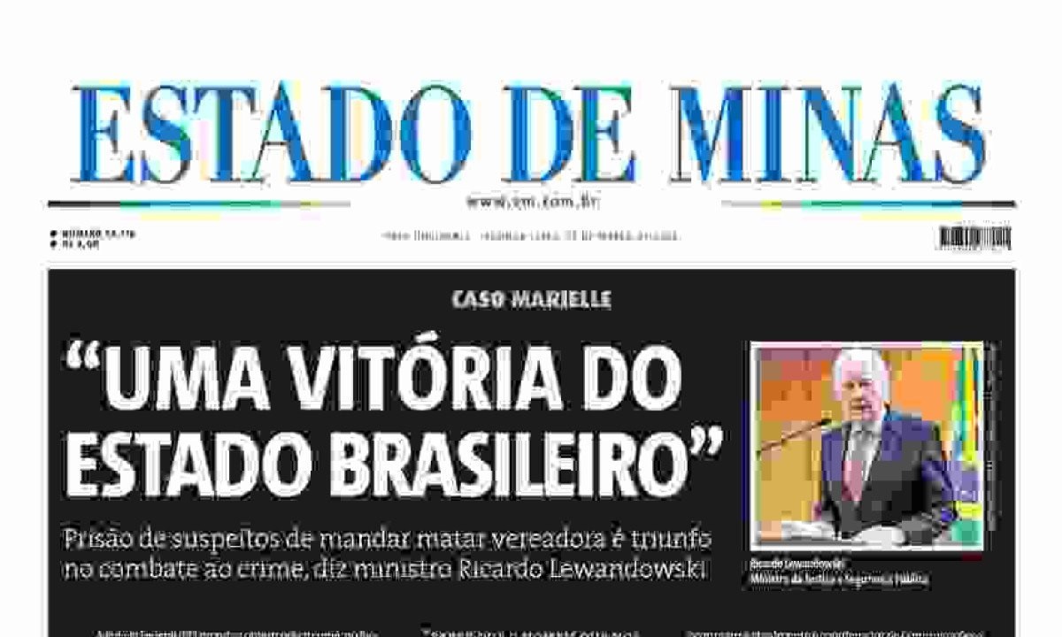 Confira a capa do Estado de Minas do dia 25/03/2024 -  (crédito: Estado de Minas)