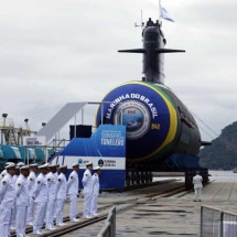 O submarino Scorpène, símbolo de ampla parceria franco-brasileira - Ludovic MARIN / AFP
