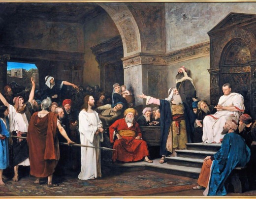 Pilatos interroga Jesus, em pintura de 1890 do russo Nikolai Ge -  (crédito: Domínio Público)
