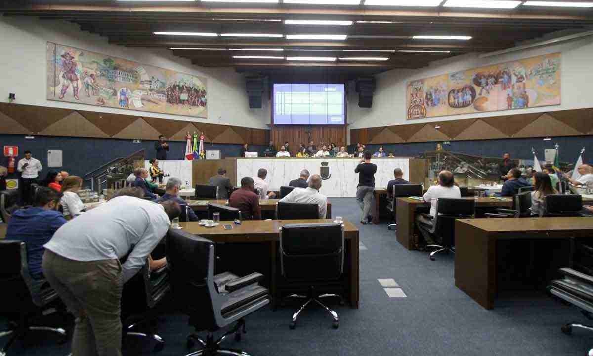 Plenário da Câmara Municipal de BH: mudanças de filiação permitem novas alianças para as eleições de outubro -  (crédito: EDÉSIO FERREIRA/EM/D.A. PRESS)