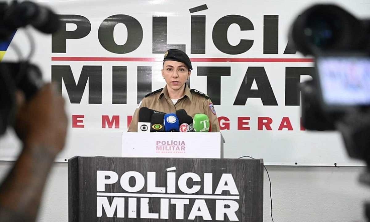 Major Layla Brunella explicou como foi a operação que resultou na morte de três ladrões -  (crédito: Leandro Coury/EM/D. A. Press)